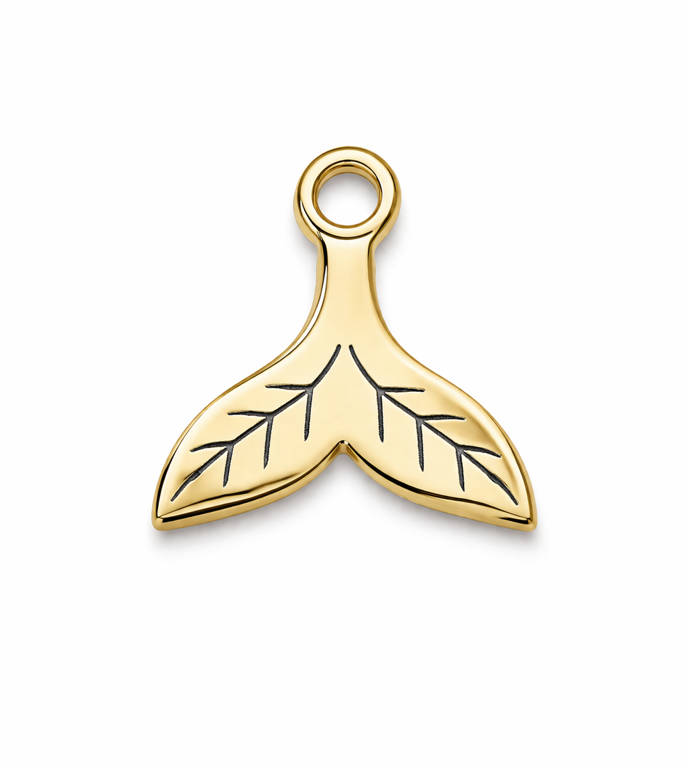 Whale tail charm