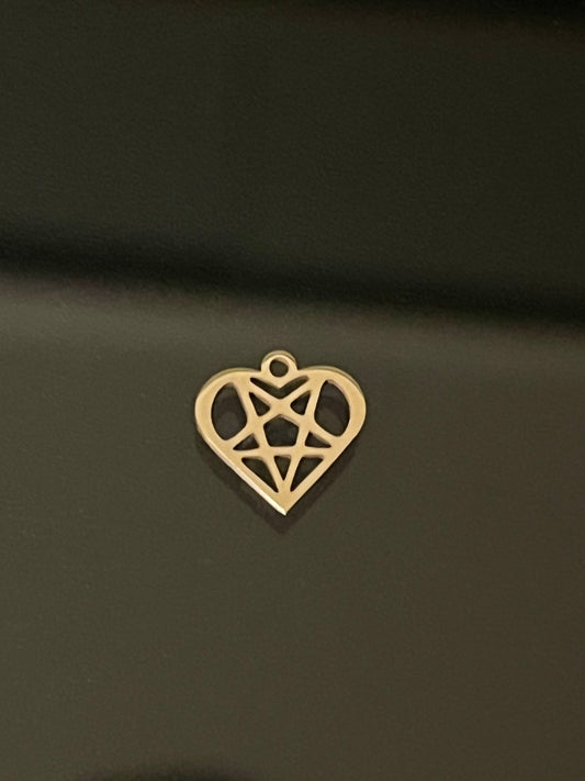 Star of David in Heart Charm