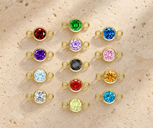 4mm Gold filled birthstone connectors