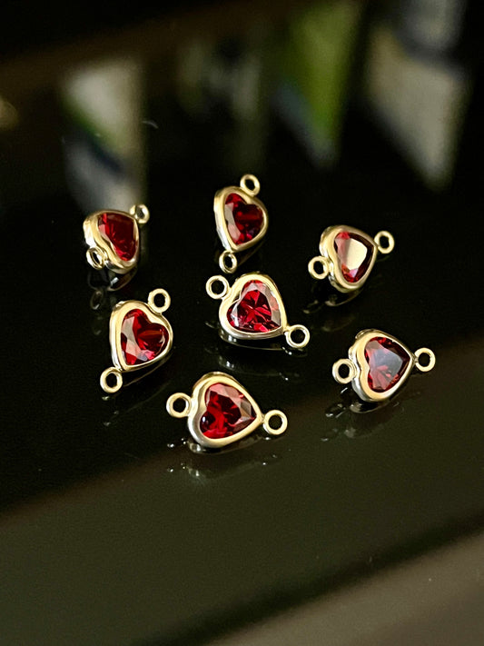 6mm Gold Filled Heart Bezel Connector