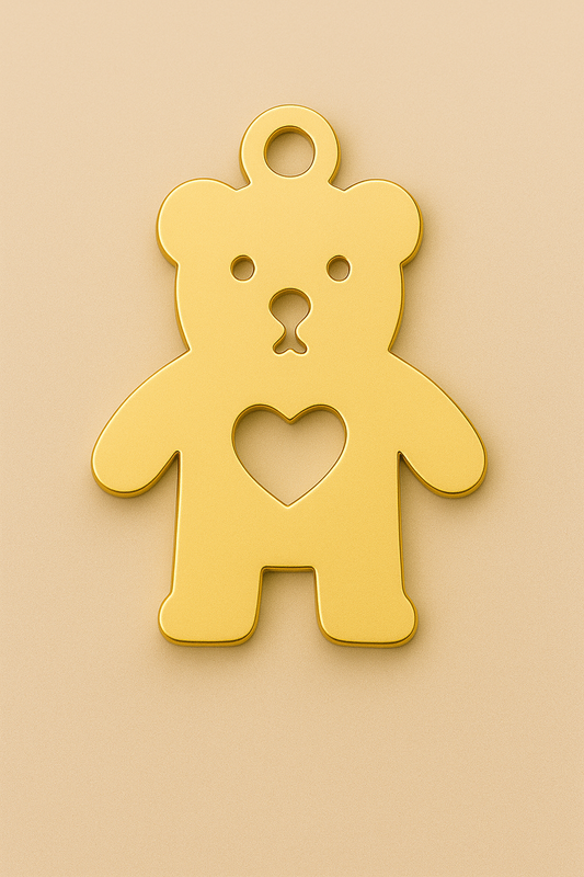 Bear charm with heart