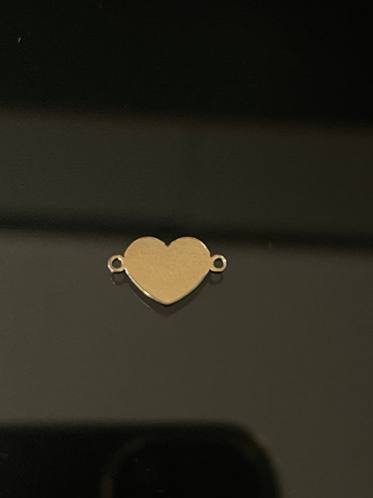 Gold filled sterling silver Heart shape connector Charm for permanent jewelry wholesale